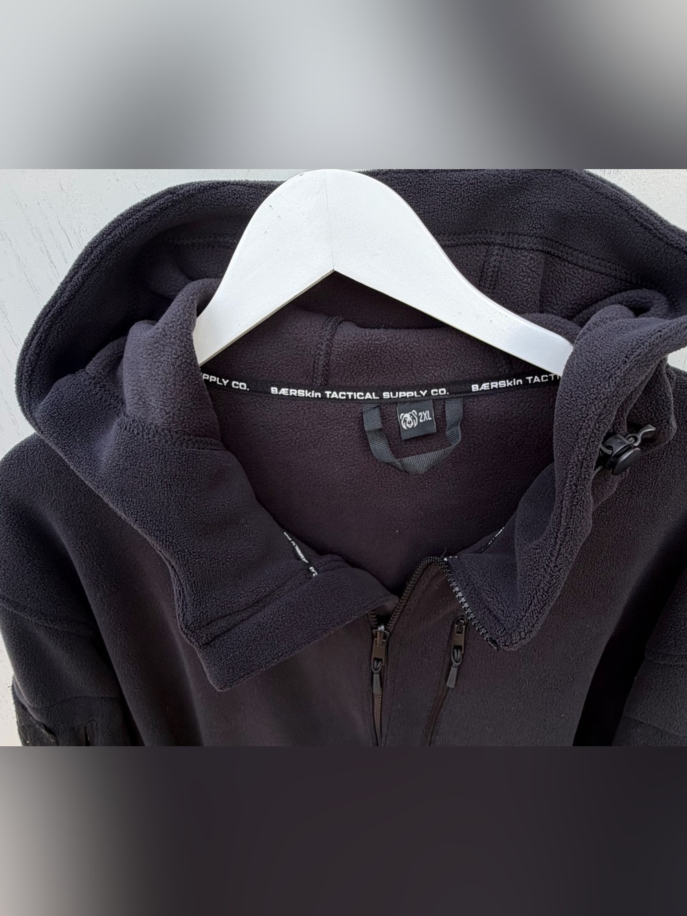 Baerskin Bearskin Tactical 4.0 Hoodie Fleece Jacket Men 2XL Black Zip Up - Picture 3 of 5